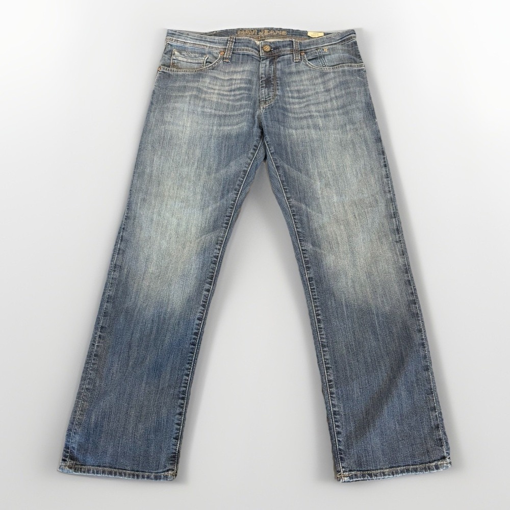 Mavi Zach Jeans Mens 36x30 Blue Straight Leg Stretch Denim